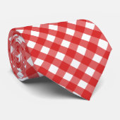 Roter Gingham Krawatte (Gerollt)