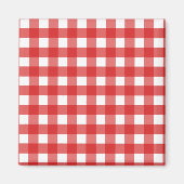 Roter Gingham Magnet (Vorne)