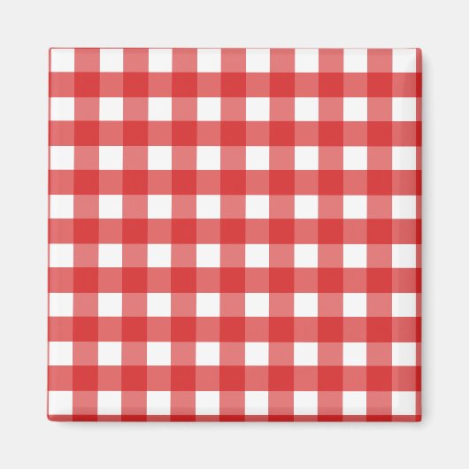 Roter Gingham Magnet (Vorne)