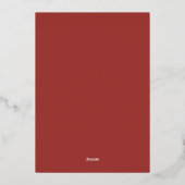 Roter Gingham Neujahrsfoto Folien Feiertagskarte (Rückseite)