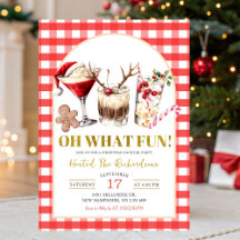 Roter Gingham Oh Was Für Ein Spaß Weihnachts-Cockt