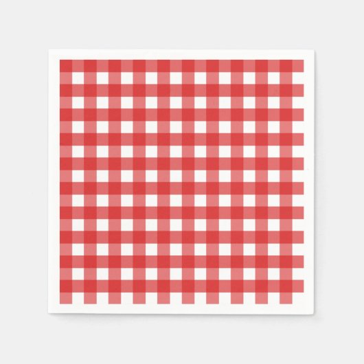 Roter Gingham Serviette (Vorderseite)