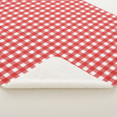 Roter Gingham Sherpadecke (3/4)