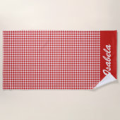 Roter Gingham Strandtuch (Vorderseite)