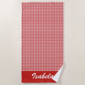 Roter Gingham Strandtuch (Vorderseite)