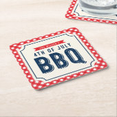 Roter Gingham und Blau 4. von Juli-GRILLEN Rechteckiger Pappuntersetzer (angewinkelt)