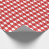 Roter Gingham Vichy Karotte Geschenkpapier (Ecke)