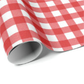 Roter Gingham Vichy Karotte Geschenkpapier (Rolleneckpunkt)