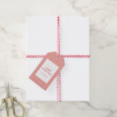 Roter Gingham-Weihnachten Geschenkanhänger (Mit Garn)