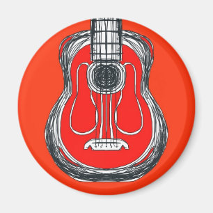 Roter Gitarren-Monster-Gesichts-Magnet Magnet