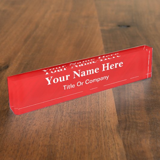 Roter Glamour Namensplakette (Seite)