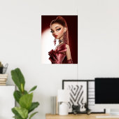 Roter Glamourdruck, Value Poster Papier (Halbglanz (Heimbüro)
