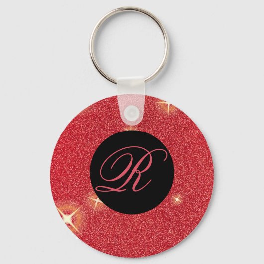 Roter Glanz personalisiert Schlüsselanhänger (Vorderseite)