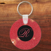 Roter Glanz personalisiert Schlüsselanhänger (Vorderseite)