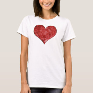 Roter GlasherzBabydoll T-Shirt