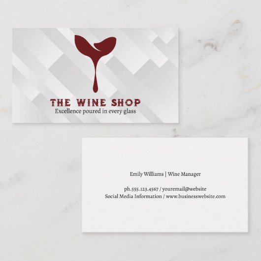 Roter Glasspour Visitenkarte (Vorne/Hinten)