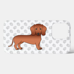 Roter glatthaariger Dachshund süßer Cartoon-Hund & Case-Mate iPhone Hülle