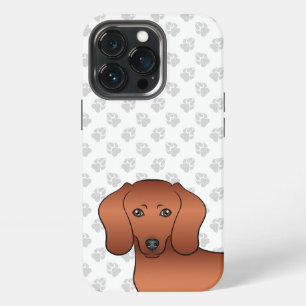 Roter glatthaariger Dackel, süßer Cartoon-Hundekop iPhone 13 Pro Hülle