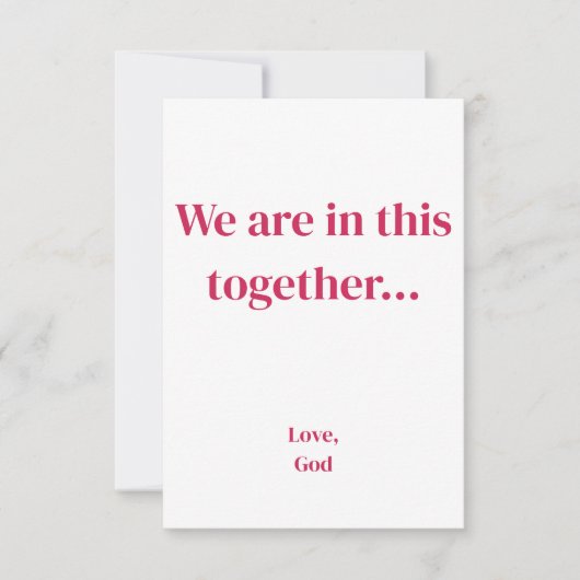 Roter Glaube Wir sind in diesem gemeinsamen. Klein Mitteilungskarte (Vorderseite)