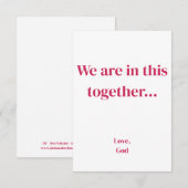 Roter Glaube Wir sind in diesem gemeinsamen. Klein Mitteilungskarte (Vorne/Hinten)