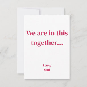 Roter Glaube Wir sind in diesem gemeinsamen. Klein Mitteilungskarte