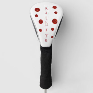 Roter Glitter Glam personalisierter Name Golf Headcover
