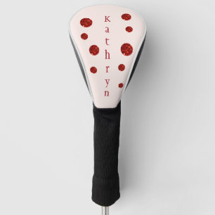 Roter Glitter Glam personalisierter Name Rouge Golf Headcover