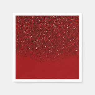 Roter Glitter Glamour Schimmer Elegant Chic Party Serviette