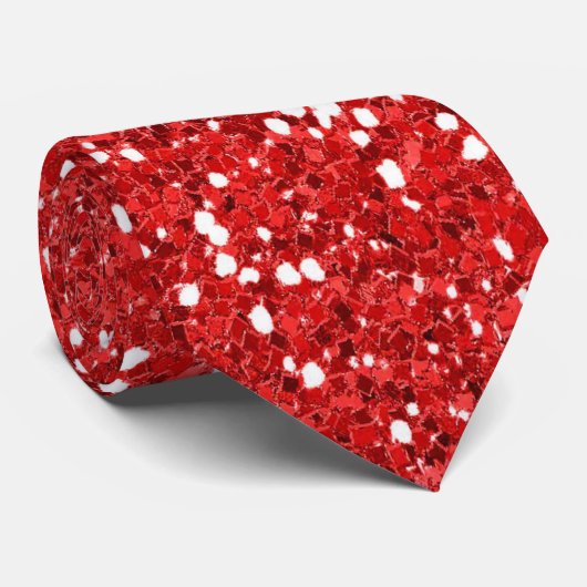 Roter Glitter Krawatte (Gerollt)