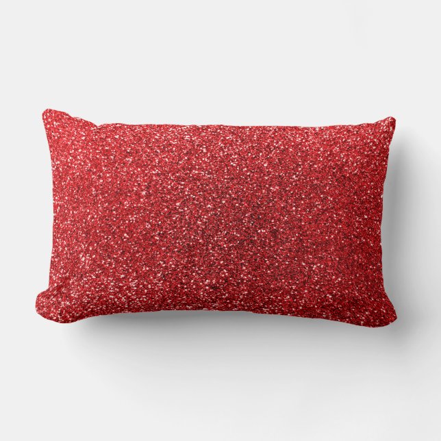 Roter Glitter Lendenkissen (Vorderseite)