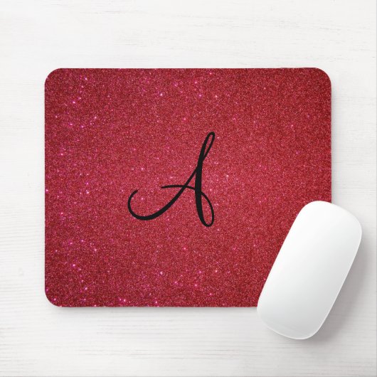 Roter Glitter Mousepad (Mit Mouse)