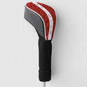 Roter Glitter personalisierter Name Golf Headcover (angewinkelt)