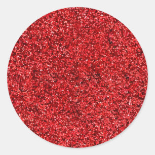 Roter Glitter Runder Aufkleber