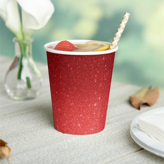 Roter Glittergradient Pappbecher (In Situ)