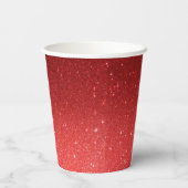 Roter Glittergradient Pappbecher (Rückseite)
