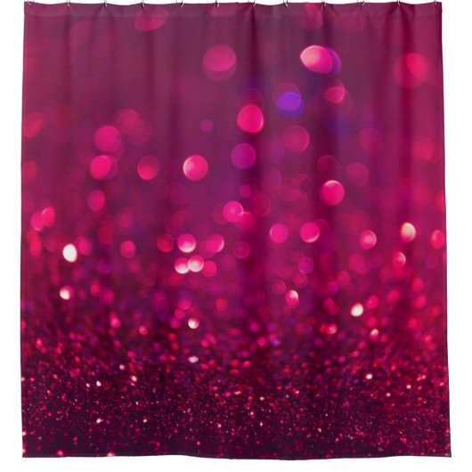 Roter Glitzer: Abstrakt Bokeh Duschvorhang (Vorderseite)