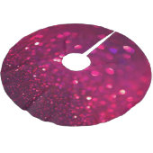 Roter Glitzer: Abstrakt Bokeh Polyester Weihnachtsbaumdecke (Schrägansicht)