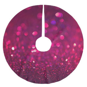 Roter Glitzer: Abstrakt Bokeh Polyester Weihnachtsbaumdecke
