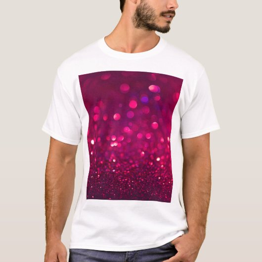 Roter Glitzer: Abstrakt Bokeh T-Shirt (Vorderseite)