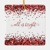 Roter Glitzer - alles ist heller Name Keramikornament (Vorderseite)
