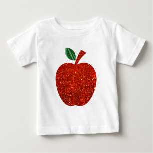 Roter Glitzer Apple Baby T-shirt