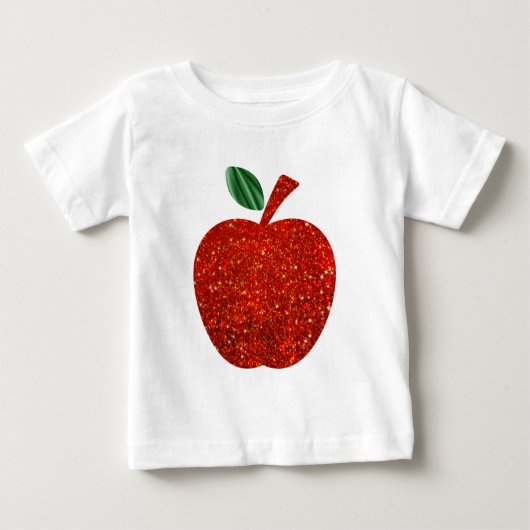 Roter Glitzer Apple Baby T-shirt (Vorderseite)