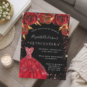 Roter Glitzer aus Quinceanera Einladung