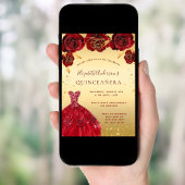 Roter Glitzer aus Quinceanera Einladung