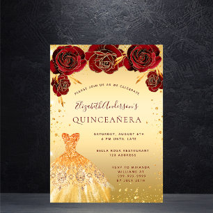 Roter Glitzer aus Quinceanera Einladung