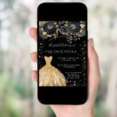 Roter Glitzer aus Quinceanera Einladung