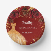 Roter Glitzer aus Quinceanera Pappteller (Vorderseite)