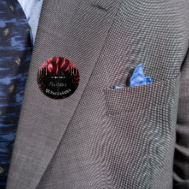 Roter Glitzer-Ballons aus Quinceanera Button