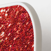 Roter Glitzer Bling Monogramm Pickleball Schläger (Linke Seite)