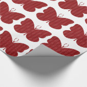 Roter Glitzer Butterfly Geschenkpapier (Ecke)